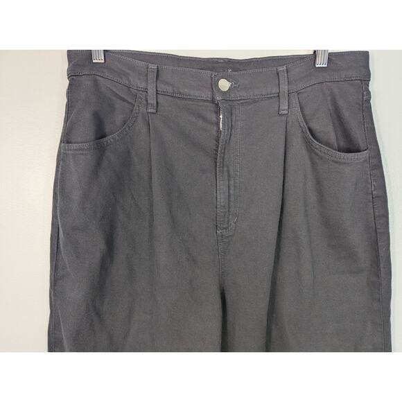 Joe's The Pleated High Rise Wide Leg Ankle Pant in Black - Picture 4 of 7